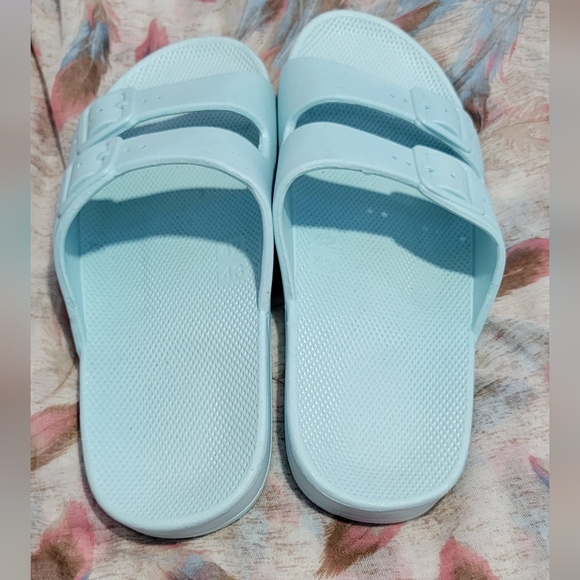 MOSES Pastel Blue Slide Sandals Size 42/43 Us 11/12 - Picture 2 of 5